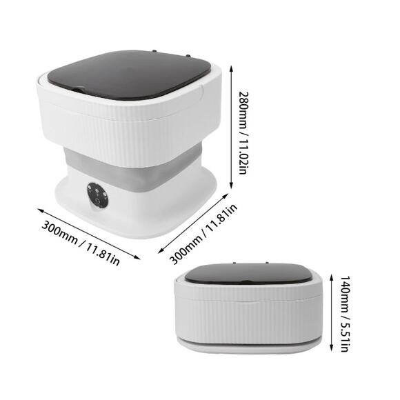 Portable Washing Machine, Foldable Wash Dry Combo for Small Clothes Grey - Picture 2 of 7